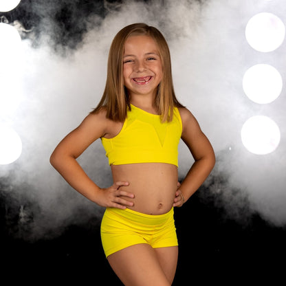 Trendy Sunshine yellow bottoms for kids dance wear 